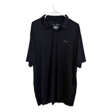 Under Armour Playoff Polo Mens XL Black HeatGear Golf Shirt Performance Sport