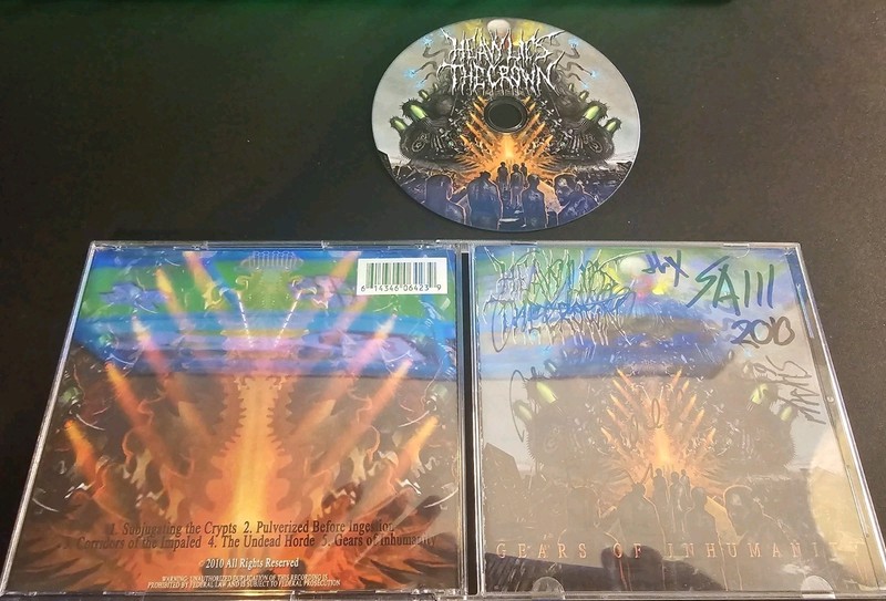 Heavy Lies The Crown Gears of Inhumanity Original Signed Autographed death metal