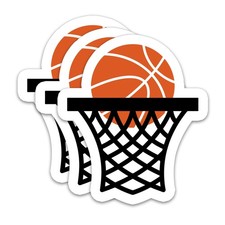  3Pcs Basketball Stickers   Waterproof Vinyl Rim