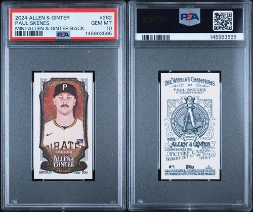 PAUL SKENES 2024 Topps Allen & Ginter MINI A&G Back RC Pirates PSA 10 GEM MINT