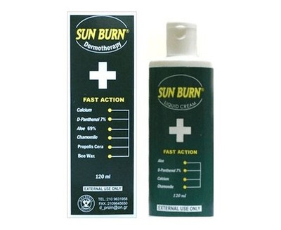 SUN BURN DERMOTHERAPIE FLÜSSIGE CREME FÜR GESICHT & KÖRPER, 120ML