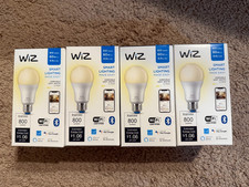 4 New WiZ Smart LED Light Bulb Dimmable Soft White 800 Lumen 60W Eq 8.8W LED