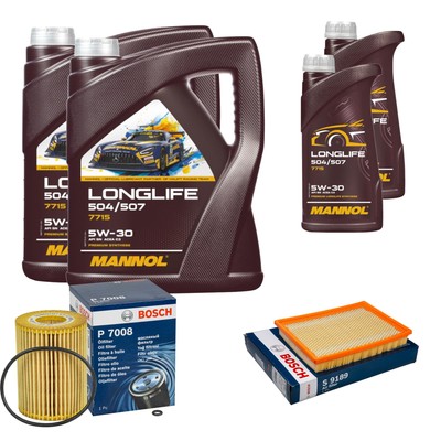 BOSCH Inspektionspaket 12L MANNOL Longlife 504/507 5W-30 für Jeep Commander XK