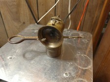 Antique Justrite Half Shift Brass Carbide Miners Lamp With Candle Stick Early 2 Antique Justrite Half Shift Brass Carbide Miners Lamp With Candle Stick Early 2