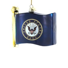 U.s. Navy Glass Flag Ornament