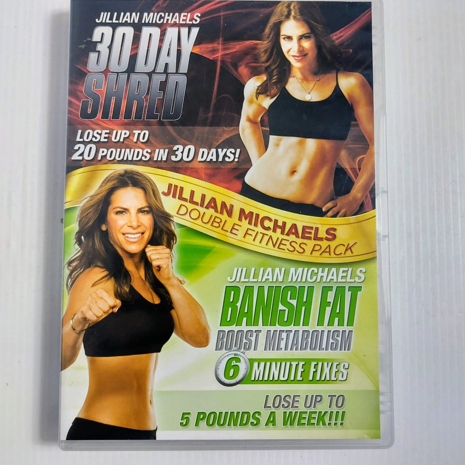 Jillian Michaels 30 Day Shred/Banish Fat DVD 2013 Double Fitness Pack Workout