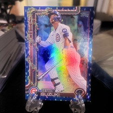 2025 Topps Holiday Seiya Suzuki H89 Holiday Lights Foil Blue