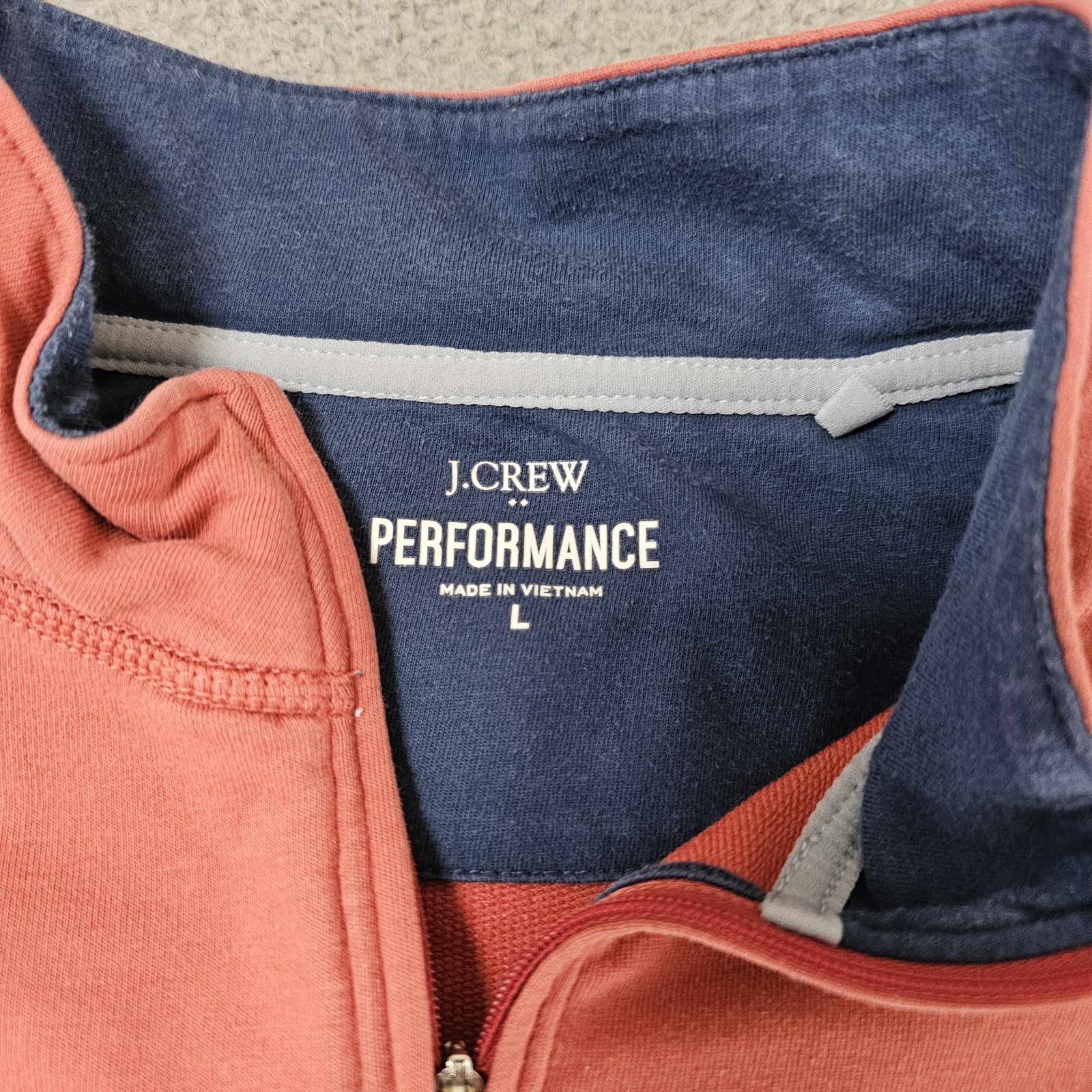 J.Crew Performance Pullover Mens Large Salmon 1/4… - image 2