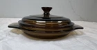 Vintage Pyrex Amber Glass Small Casserole Dish w Lid England