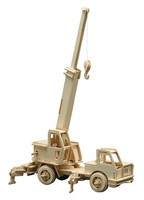 Pebaro 863/4 Holzbausatz Kranwagen 3D Puzzle Baufahrzeug