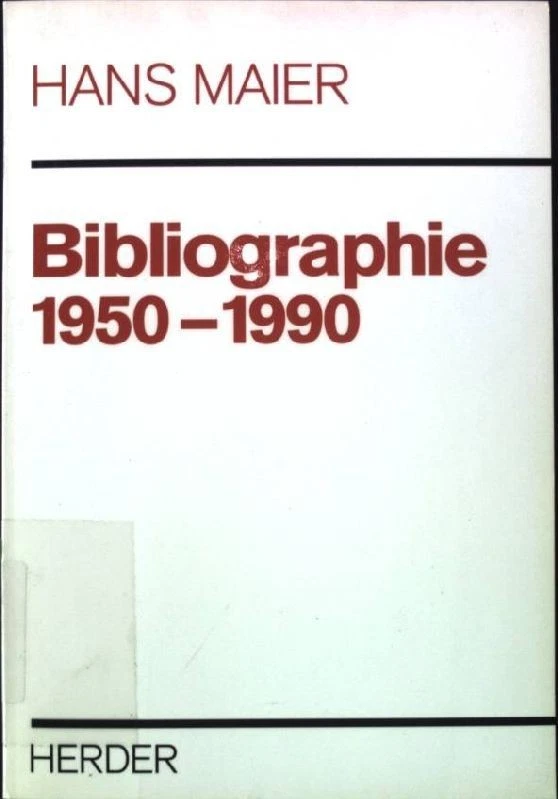 Bibliograpie 1950 - 1990. Maier, Hans: - Bild 1 von 1