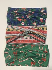 3 Christmas Stretchy Holiday Headbands Headwraps, NWOT