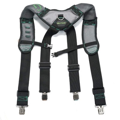 Padded Tool Belt Suspenders - Heavy Duty Clip End Work Suspenders
