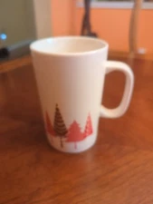 Starbucks 2017 White Red & Gold Holiday Christmas Tree Tall Coffee Mug Cup 16 oz