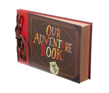 Scrapbook Photo Album,Our Book, Embossed Words Hard Cover Movie Up Adventure