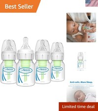 Natural Flow Anti-Colic Options Narrow Baby Bottle, 2 oz/60 mL, with Preemie...