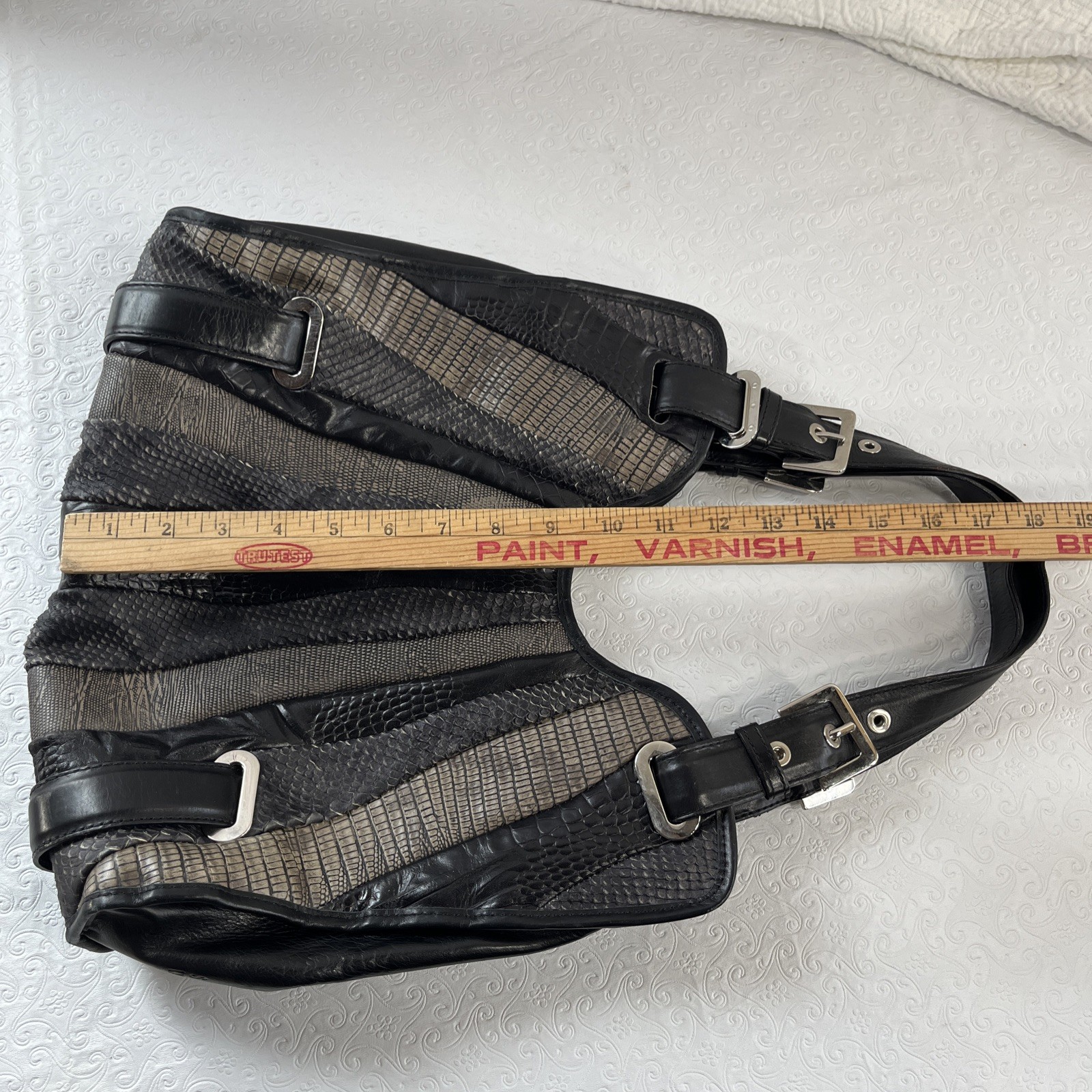 Stuart Weitzman Leather Patchwork Handbag Shoulde… - image 19