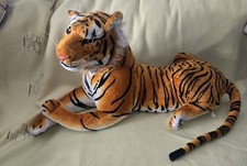 REALISTIC Orange Tiger Plush Large 42 feet to End Of Tail Stuffed
