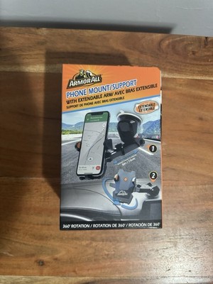 ARMOR ALL Phone Mount/Support with Extendable Arm 360 Rotation NIB