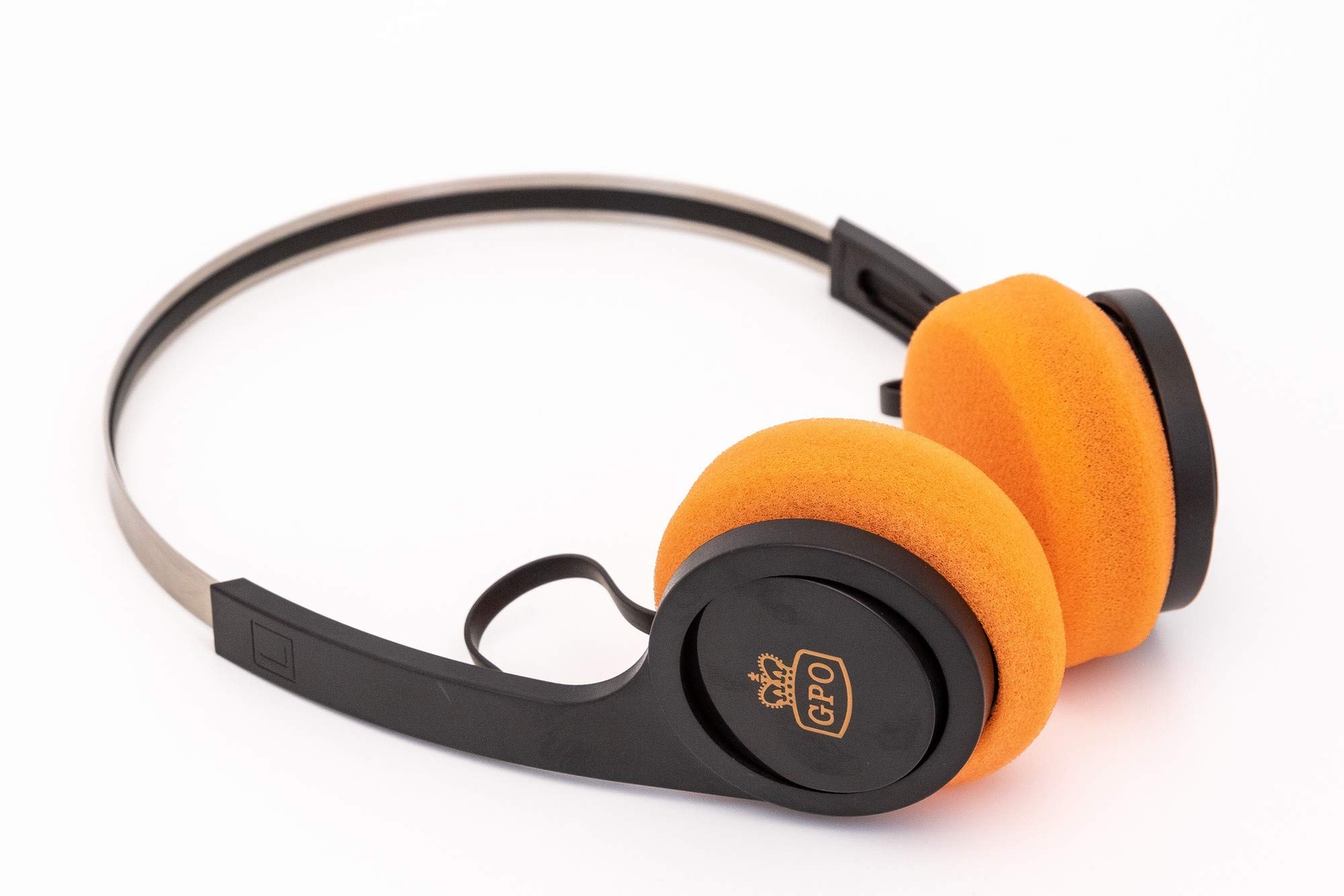 GPO Cuffia Bluetooth On Ear con Microfono, Retrò - Nero/Arancione (D5N)