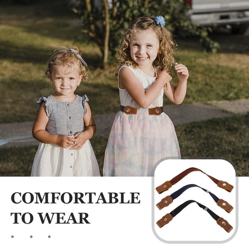 3 Pcs Children's Snap Belt for Girl Waist Belts Man Work Boys Dress - Imagen 3 de 12