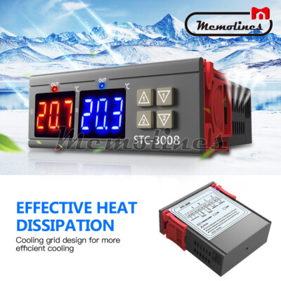 STC-3000 Digitaler Temperaturregler – 110-220V, Touch-Display, 0,1°C Genauigkeit, 30A, Für Gewächshaus, Stall & Kühlhaus
