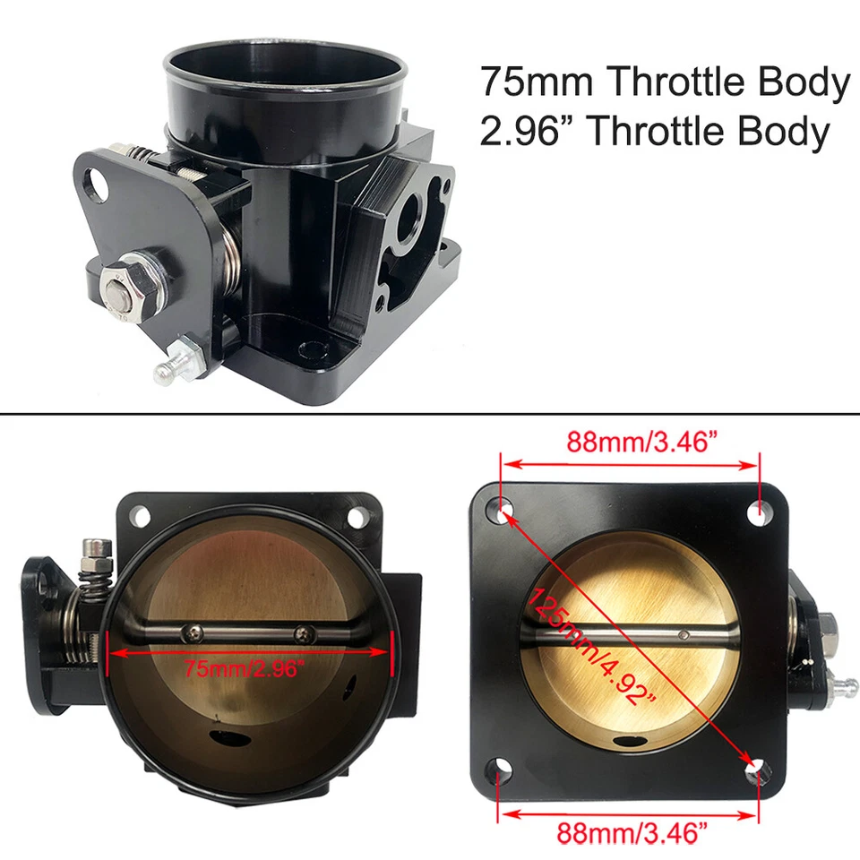 High Performance 75mm Throttle Body for Ford Mustang GT Cobra LX 5.0 SL 86-93 - Image 4 of 4