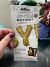 Anagram Letter "Y" Gold Minishape 16" Foil Balloon New 