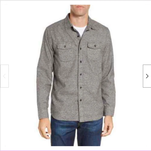 Grayers Men’s Long Sleeve Flannel Shirt, Gray Medium