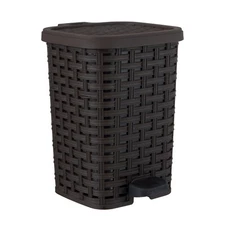 Superio Wicker Style Step-On Trash Can – 1.6 Gallon, Brown