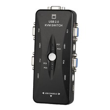 USB VGA KVM Switch 4 Port Adapter LCD Keyboard Mouse PC Share Desktop Selector