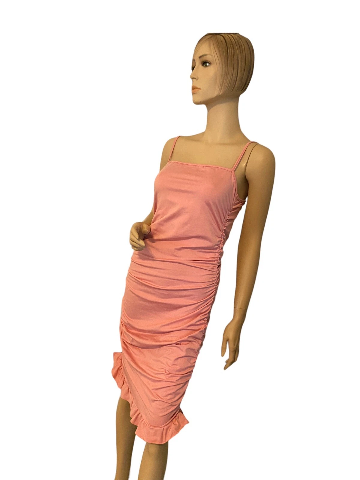 VETEMENTS ABITO A FORMA DI CORPO ROSA MORBIDO SUD TG L