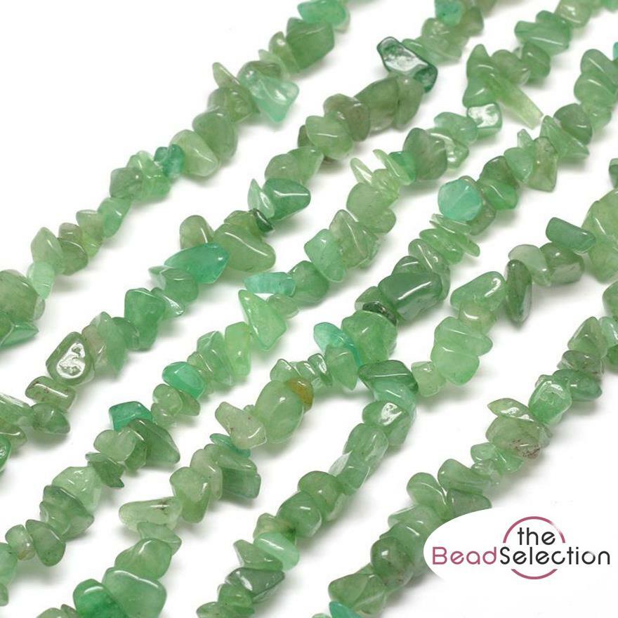 GREEN AVENTURINE GEMSTONE CHIP BEADS 8mm - 5mm 240+ Beads 1 strand GC9