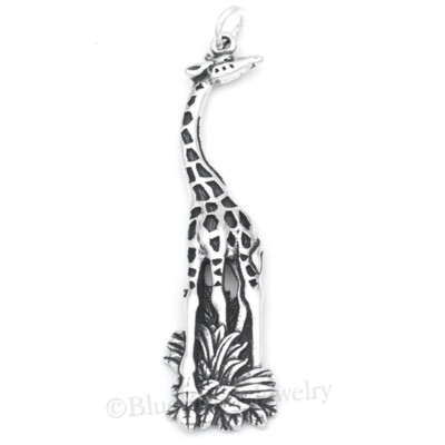 GIRAFFE Charm Pendant Zoo Animal African Safari charm STERLING SILVER 925 .925