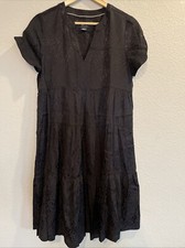 Anthropologie Maeve Black  Sacha Jacquard Tiered Tunic Dress Size Sz S