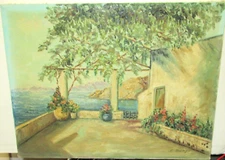E. MEDLEY ORIGINAL OIL ON CANVAS COASTAL VIEW SEASCAPE PAINTING