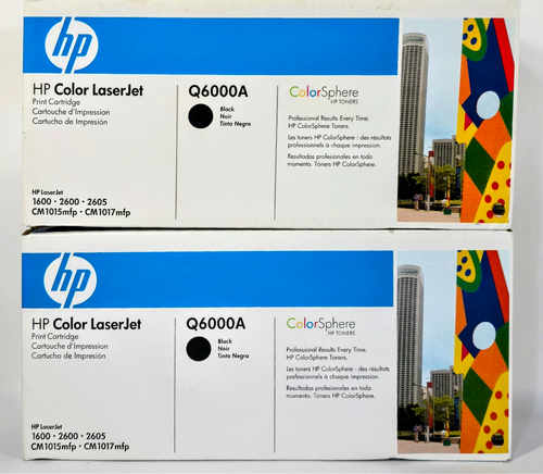 (2) Original HP Color LaserJet 124A (Q6000A) Tonerkassette Schwarz - Bild 1 von 3