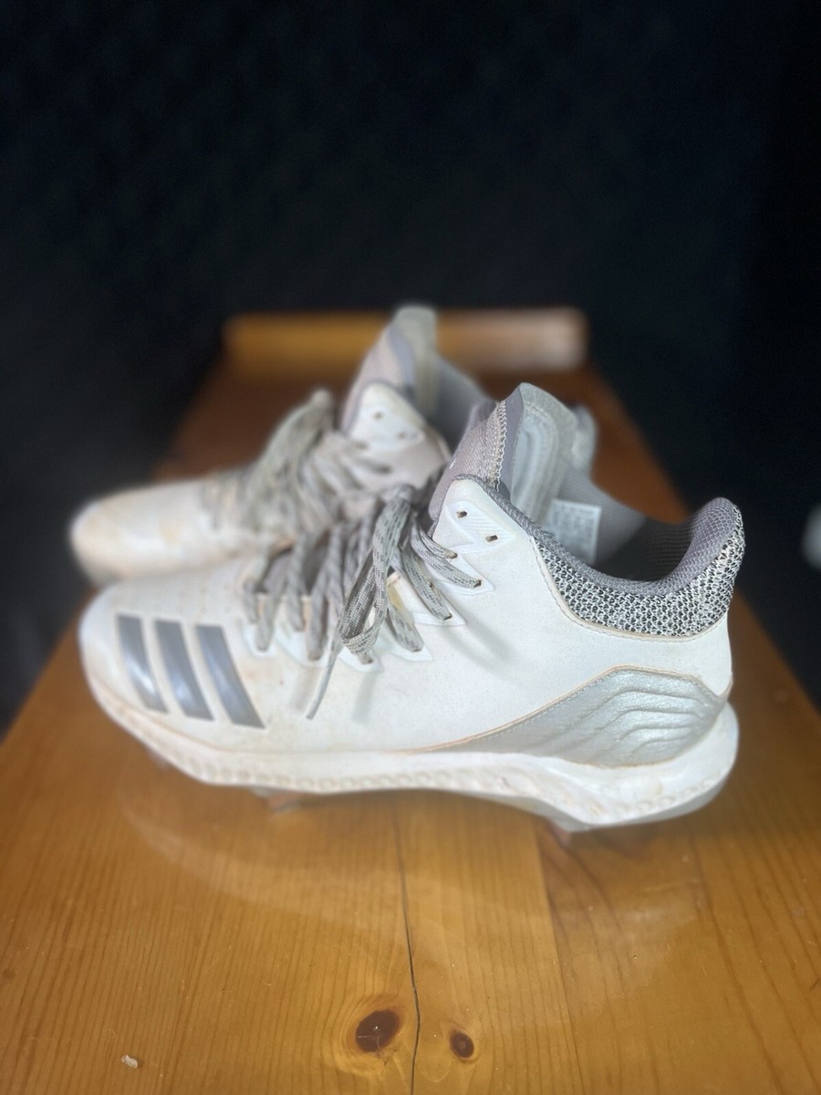 Adidas Icon Bounce Mens Size 14 Metal‎ Baseball Cleats White Green cleats CG5252 Adidas Icon Bounce Low Metal Baseball Cleats CG5252 White  main image 4