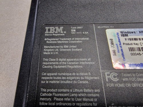 IBM TinkPad R31 Vtg Laptop Type 2657 Untested For Parts Read Description - Picture 17 of 17