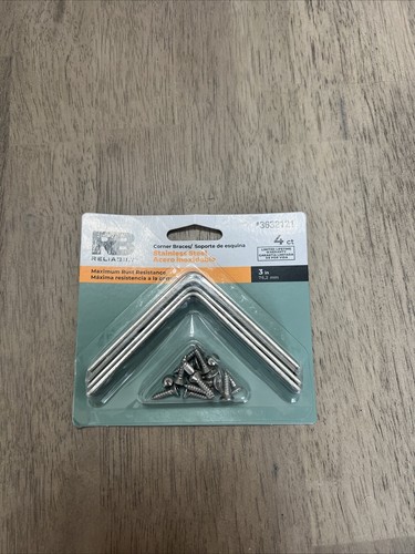 RELIABILT 3-in x 0.75-in x 3-in Stainless Steel Corner Brace (4-Pack) - 第 6/14 張圖片