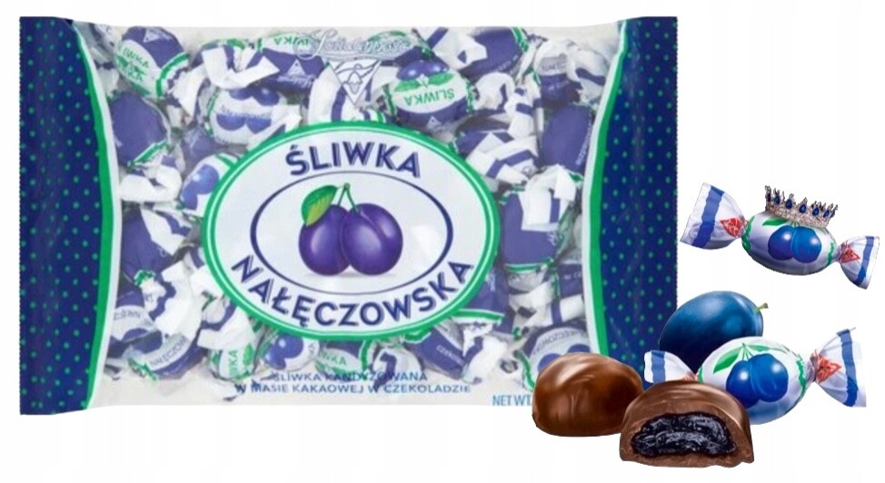 Шоколадно-сливовые конфеты Solidarność SLIWKA NALECZOWSKA-XXL, 2,2 ФУНТА-БЕСПЛАТНАЯ ДОСТАВКА