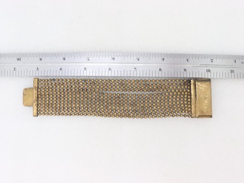 Vintage Unsigned Miriam Haskell Antique Tone Brass Chain Bracelet Victorian Deco - Picture 12 of 16