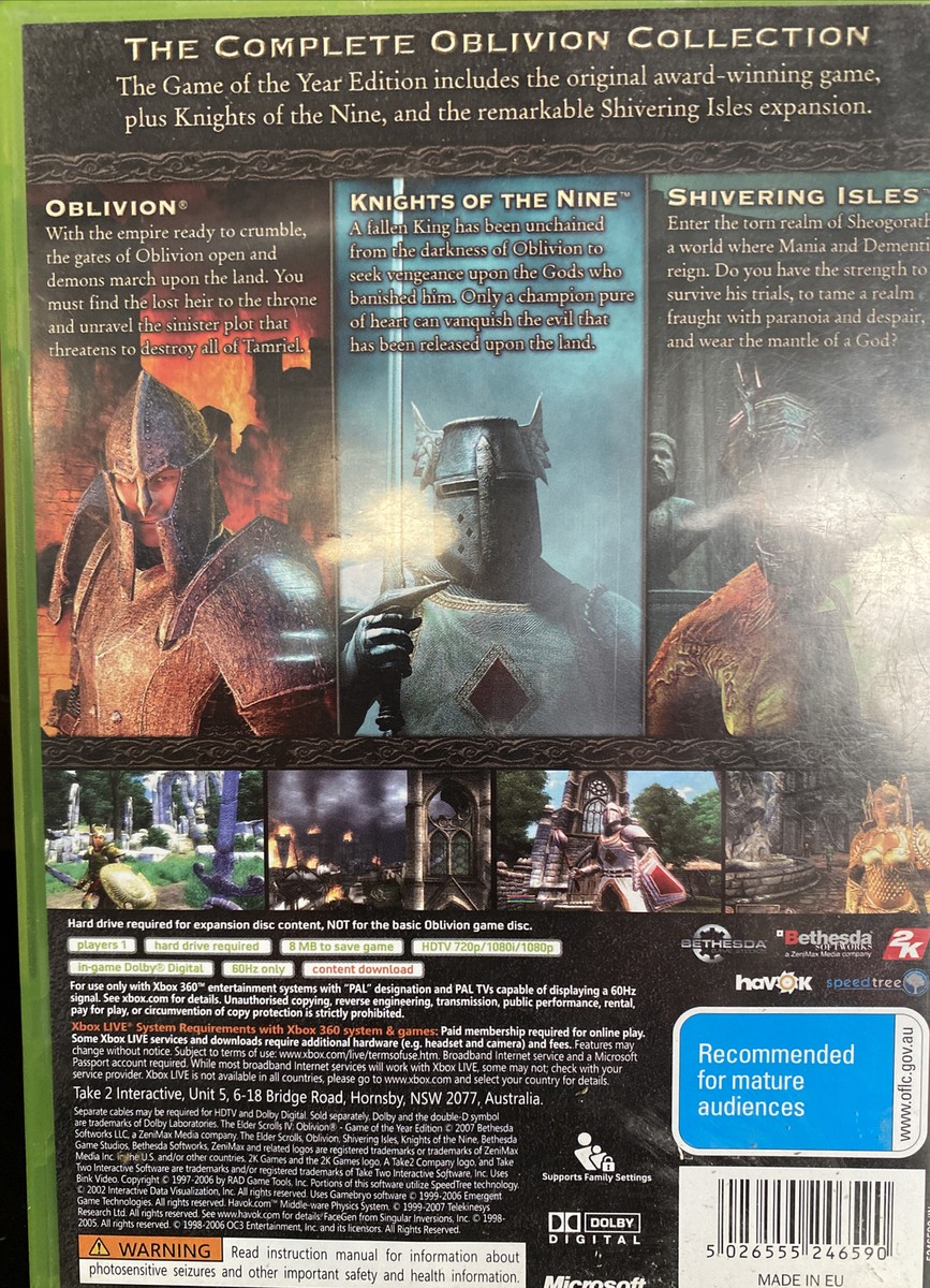 OBLIVION GAME OF THE YEAR EDITION　新品未開封 The Elder Scrolls IV: Oblivion Game Of The Year Edition