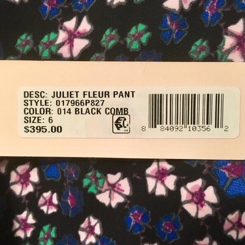 Rebecca Taylor Juliet Fleur Dress Pants Straight Ankle Floral Navy Women 6 NEW - Picture 8 of 8