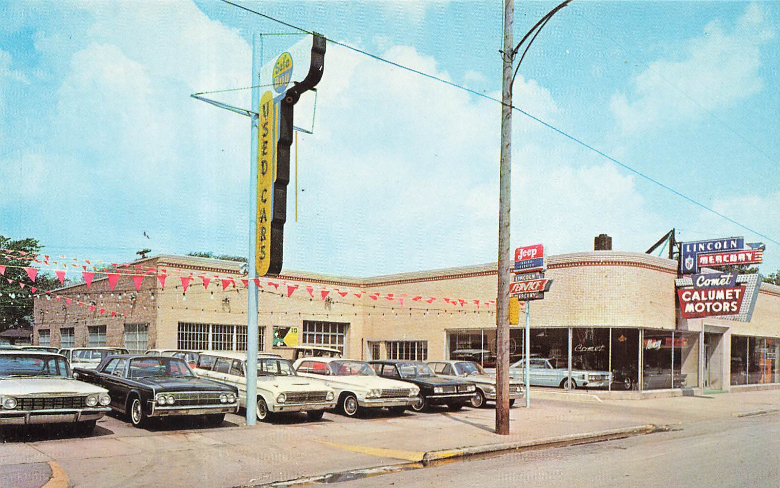 Hammond IN Lincoln Mercury Comet Calumet Dealership, Postcard eBay