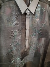 Men Clothing Formal Wear Gray XXL BARONG TAGALOG PHILIPPINES 227