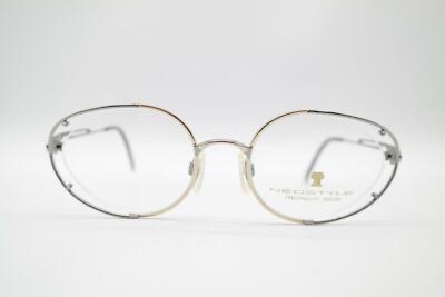 Vintage Neostyle Dynasty 477 876 Silber Gold Oval Brille Brillengestell NOS