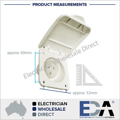 15 Amp Power Outlet for Caravan Motor home and RV 240V Electrical Socket 4 x 4 
