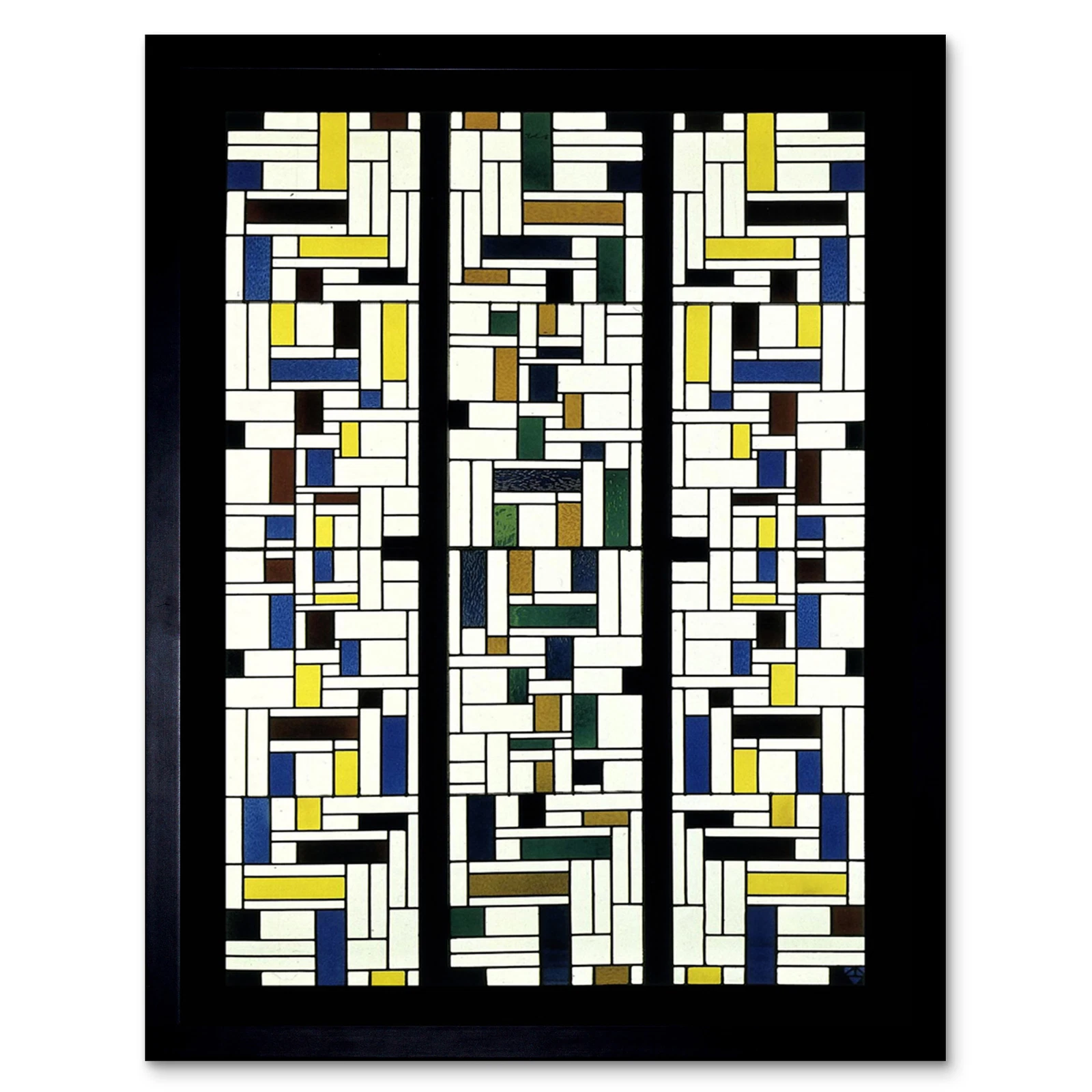 Van Doesburg Stained Glass Composition IV Wall Art Print Framed 12x16