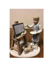 Annie Rowe ART CLASS BOY WITH DOG  Leonardo Collection RARE